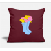 Rubber Boots Burgundy Pillow